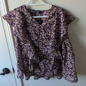 Elegant Purple Floral Blouse